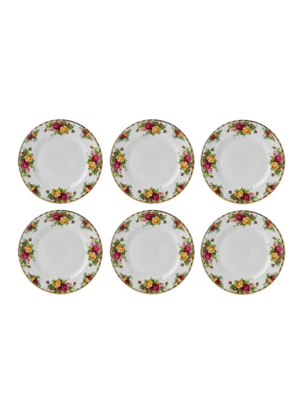Royal Albert 1962 6 Piece Old Country Roses Salad Plate 8" 1962 England